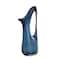 Blue Abstract Glass Vase with Cutout Handle & Elongated Opening